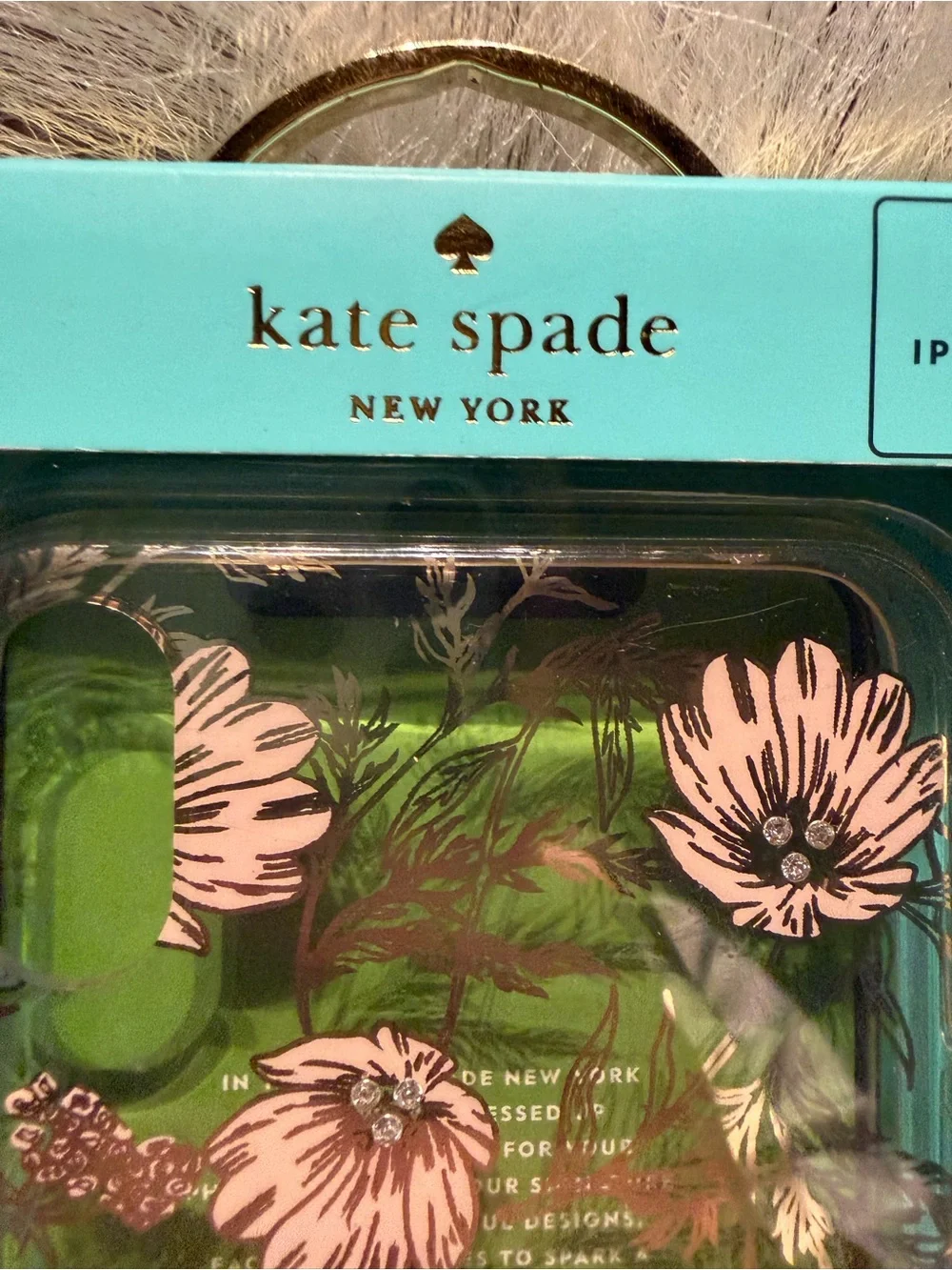 Kate Spade Clear Floral iPhone XS Max Hardshell Case Pink Flowers. Case is clear